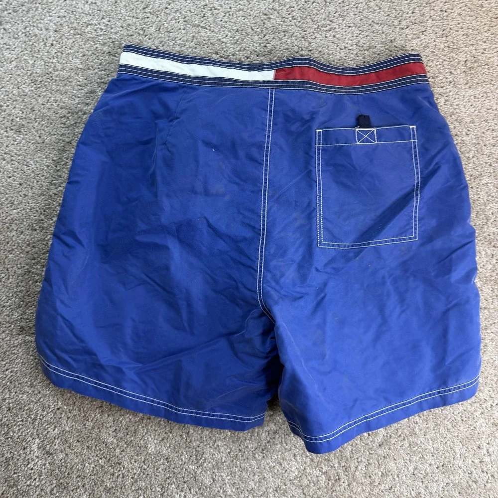 Y2K Tommy Hilfiger Swim Shorts Mens XL Blue Mesh Lined Boardshorts Trunks Beach